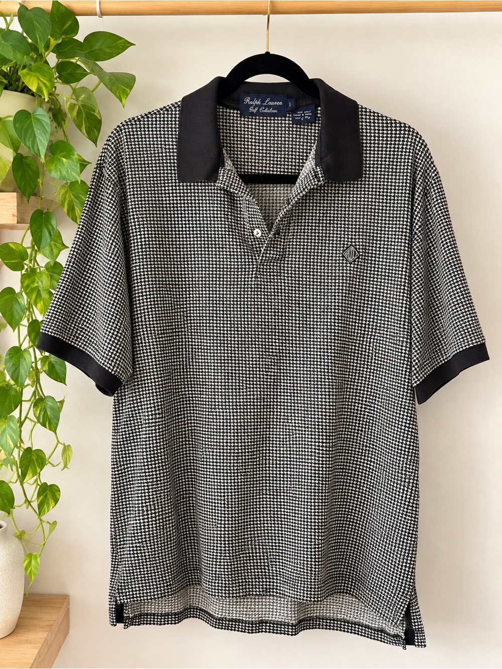Ralph Lauren Golf Men’s L Houndstooth Made in Italy Polo
